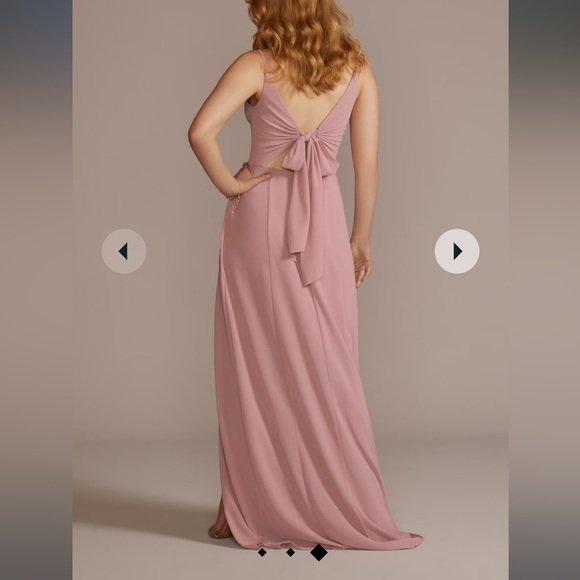 chiffon spaghetti strap dress / STYLE# F20497 - Picture 2 of 5